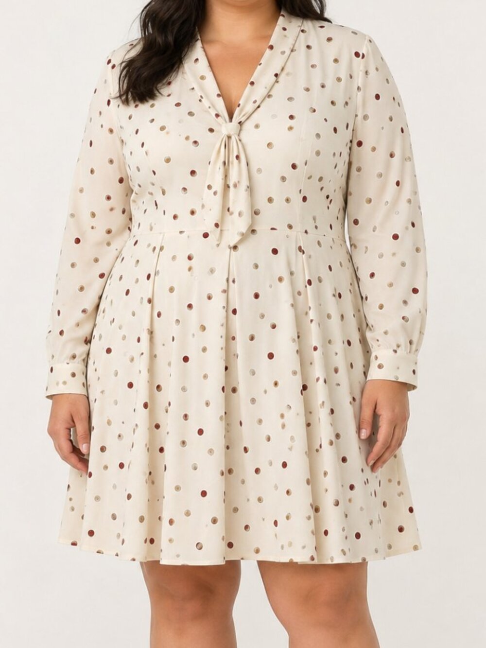 ModCloth Rainbow Polka Dot Pleasant Confidence Tie Neck Peplum Dress Size 18